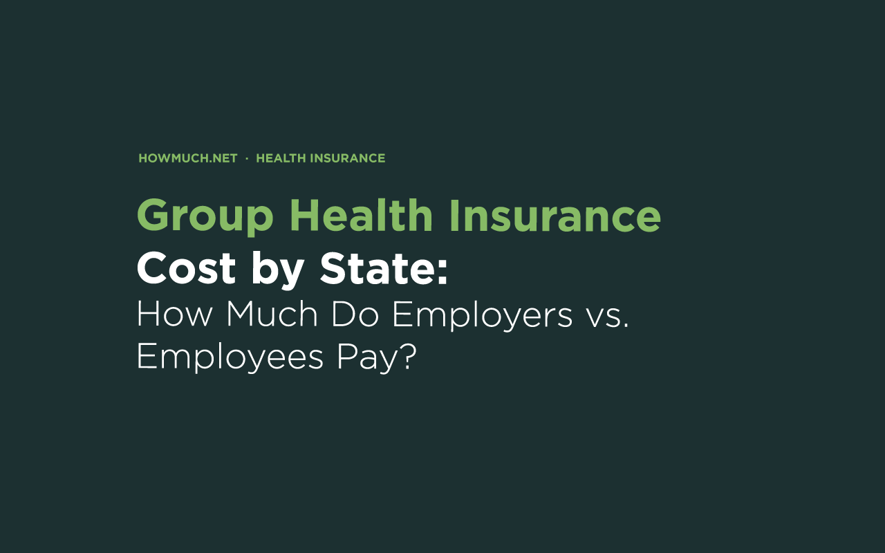 A title graphic on a dark green background for HowMuch.net health insurance data. The text reads: 